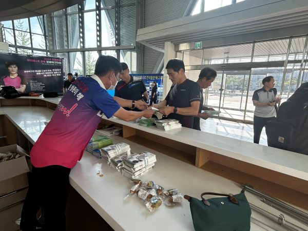 현정화배 탁구대회 홍보 모습