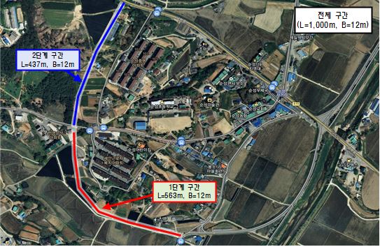 순성도시계획도로(중로 8-301호) 위치도