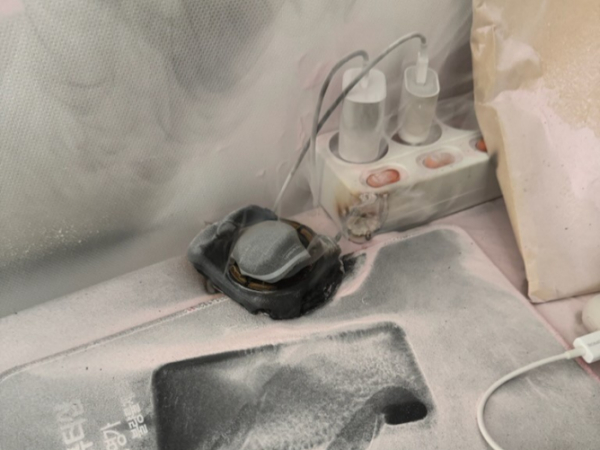 2025.2.13 세종시 산울동 소재 아파트 세대 내 휴대용 보조배터리 화재 모습