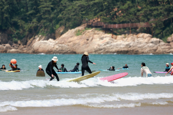 올해 만리포 해수욕장 모습(25. 7. 5.).