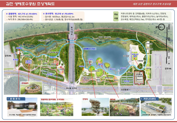 대전 갑천생태호수공원 조성도