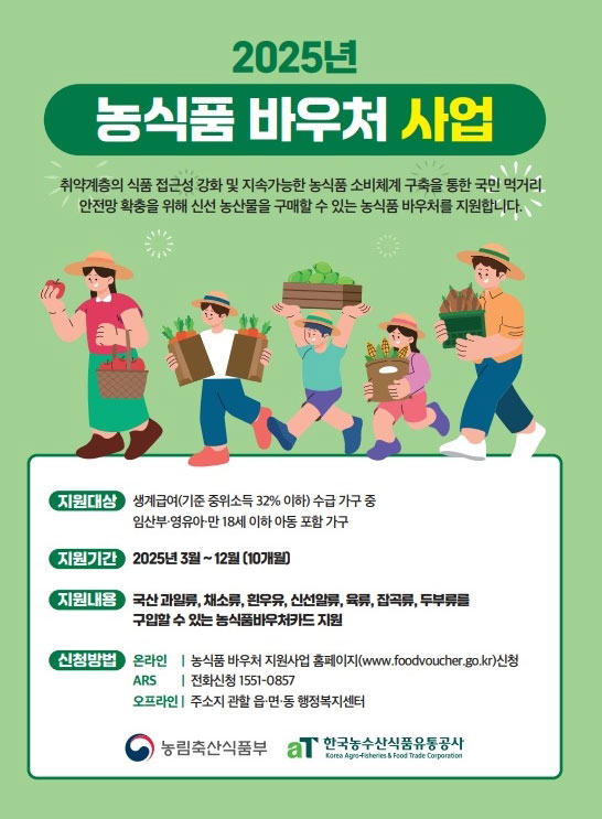 농식품 바우처 지원 사업 홍보물.