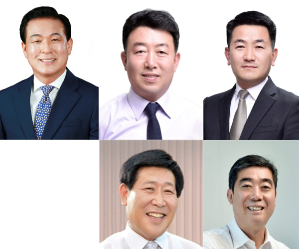 백성현 논산시장, 오인환 충남도의원, 서원 논산시의원, 김형도 전 충남도의원, 김진호 전 논산시의원