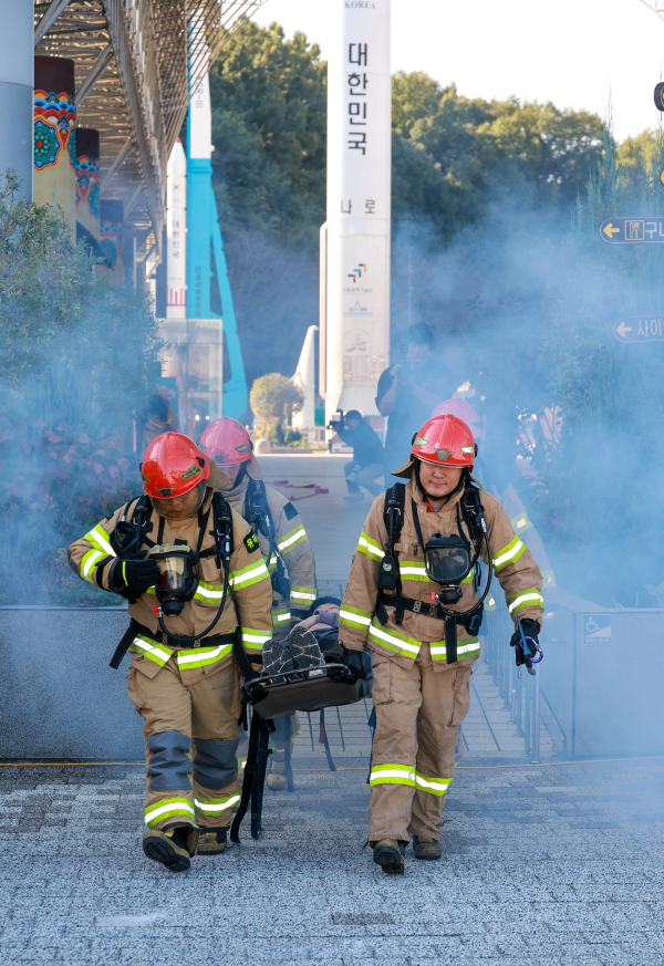 28일, 국립중앙과학관에서 진행된 '2025 재난대응 안전한국훈련 모습
