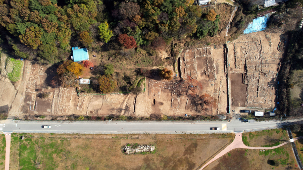 제12차 정밀 발굴 조사가 진행된 서산 보원사지 동남쪽 일원 전경