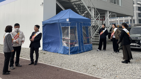 24일 예천동 일원에서 진행된 아파트 불법 중개행위 합동 단속 모습