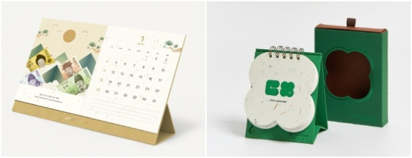 (좌)프리미엄 탁상 달력, (우)럭키 달력