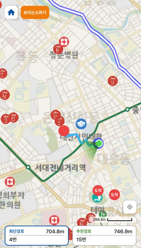 보이는 소화기 위치도(예시)