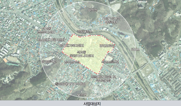 2026년 생활밀착형 도시재생 스마트기술 지원사업 '골목까지 안전한 스마트 라이프존, 석교동' 사업위치도 및 안내 이미지