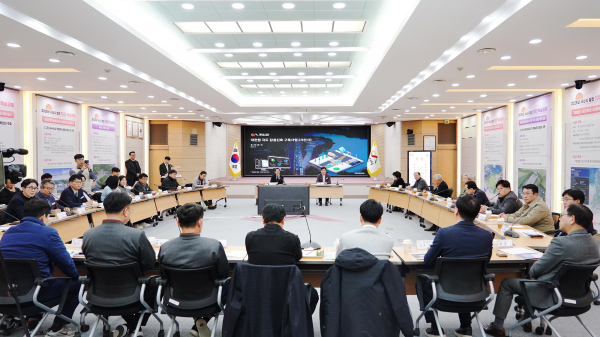 지난 9일 시청 대회의실에서 열린 국도 29호선 감응신호 성과보고회 개최 모습