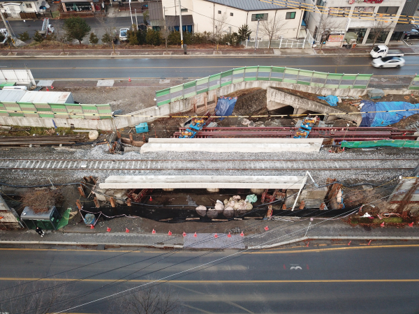 태백선 황지천1교 철도교량 교체 후