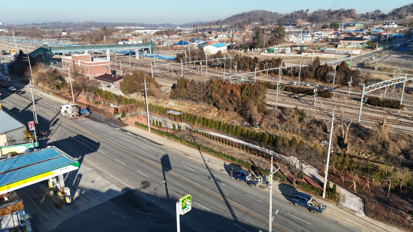 23일, 부강역 인근에서 도시 바람길숲 준공식 개최 모습