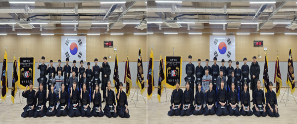 조치원중학교 검도부 여중부 단체사진 모습