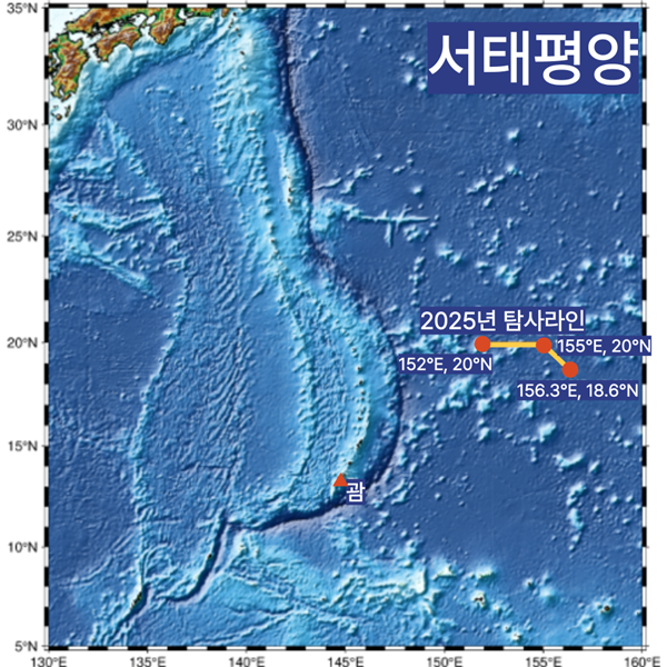 탐해3호 서태평양 해저 희토류 탐사라인