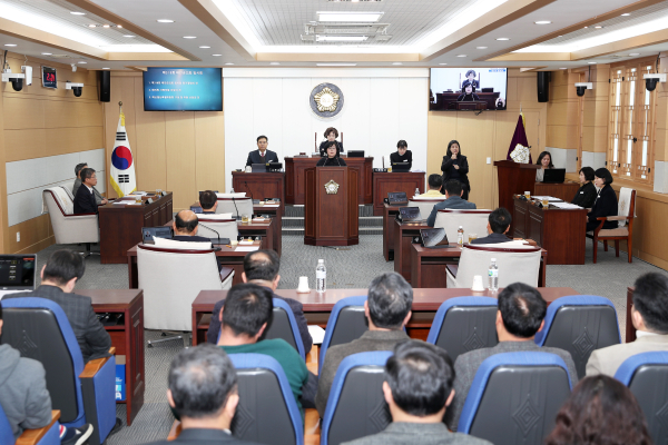 19일 씨름대회 예산과 관련해 제318회 임시회 본회의장 모습