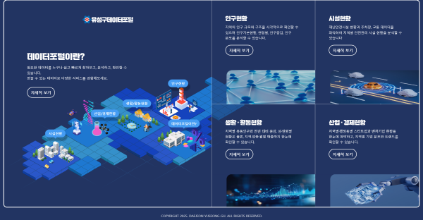 28일, 공개된 ‘유성구 데이터 시각화 포털’ 홈페이지