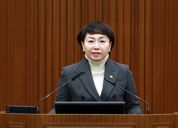 5분 발언하는 홍나영 세종시의회 의원