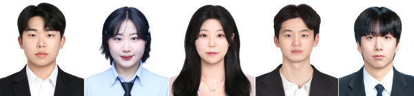 경진대회 수상자 / 왼쪽부터 상명대학교 그린스마트시티학과 홍주형(4학년), 전아현(4학년),                 김예나(4학년), 김태묵(3학년), 최경주(3학년)