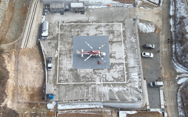 지난 1월 19일부터 서산시에 배치된 산불진화헬기 모습