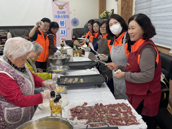 연서면 여성의용소방대는 10일 관내 요양원 방문해 봉사활동 진행