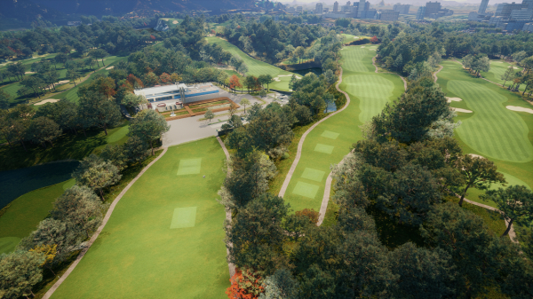 ‘군자리CC’를 스크린골프 코스로 복원해 선보인다고 밝혔다 (군자리CC 1번홀 항공샷)