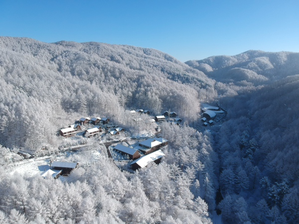 한국산림복지진흥원(국립횡성숲체원) 겨울 전경.
