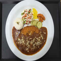 공주(양방향)휴게소 밤 눈꽃 등심돈까스