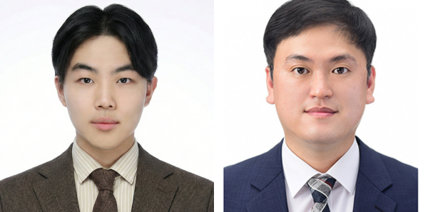 주저자 정재한 학생(좌)과 심영석 지도교수(우)