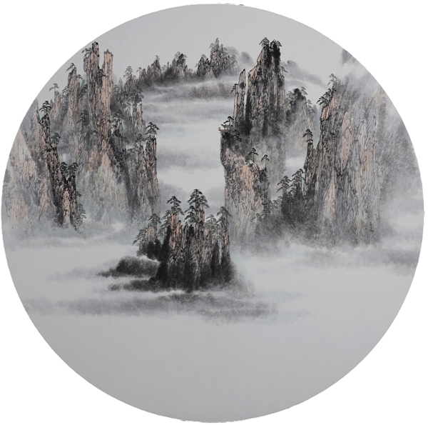 황산소견2. 120x120cm. 선지에 수묵담채.2026