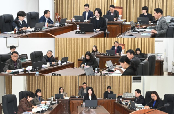 (위에서부터) 의회운영위원회, 행정자치위원회, 사회도시위원회 각 상임위 모습