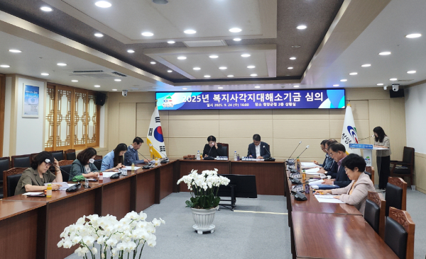 지난해 기금운용 심의위원회에서 복지사각지대 위기 가구 지원을 위한 대면심의를 진행하고 있는 모습