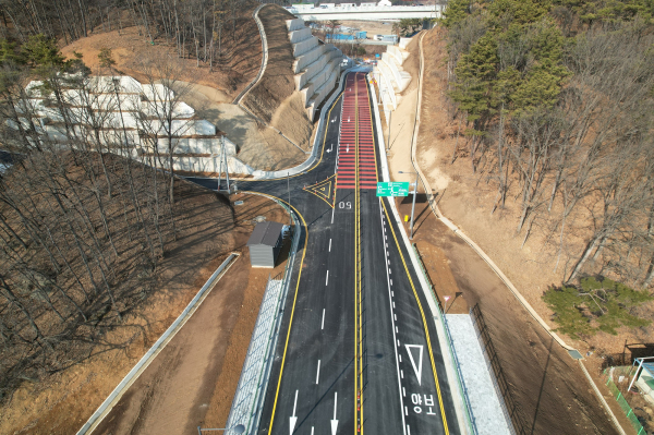 벤처밸리산단 진입도로 모습