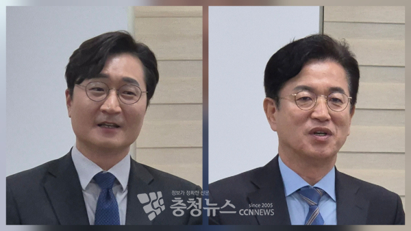 (왼쪽부터) 더불어민주당 장철민·허태정 대전시장 경선 후보