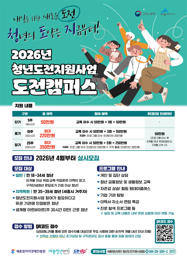 ‘2026년 청년도전지원사업’ 참여자 모집