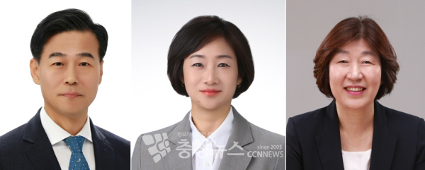(왼쪽부터) 더불어민주당 고제열(중구3), 김미희(유성구1), 하경옥(유성구3) 대전시의원 후보