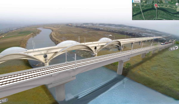 호남선 만경강제2교 개량공사 완료 후 조감도