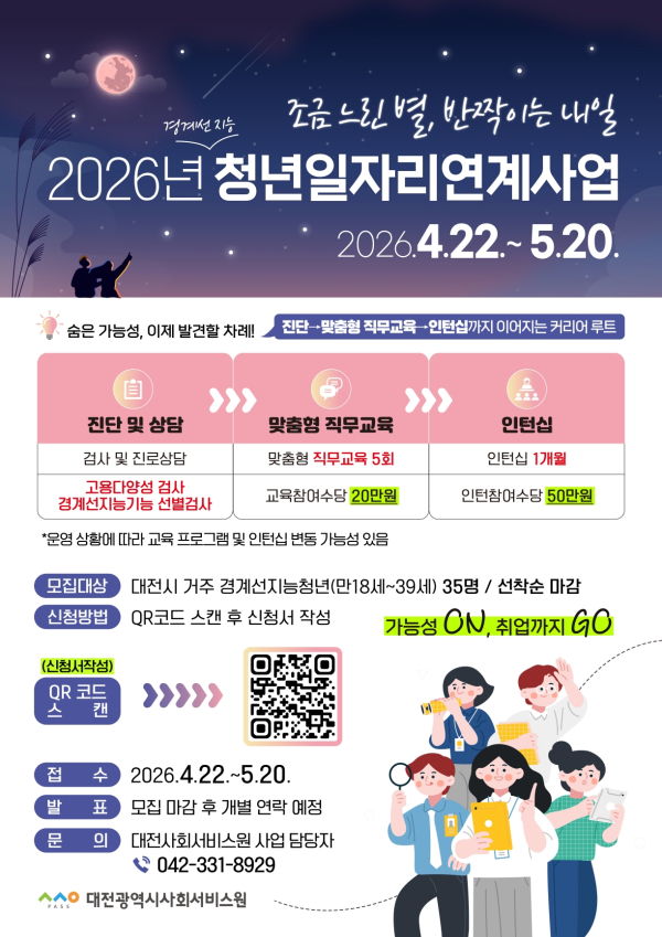 '조금 느린 별, 반짝이는 내일' 참여자를 22일부터 5월 20일까지 모집한다