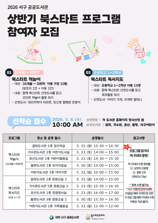 2026년 상반기 북스타트 프로그램 홍보물