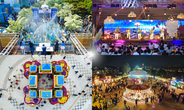 (왼쪽 위부터 시계방향) 온천문화축제, 유성재즈&맥주페스타, 유성국화축제, 크리스마스 축제