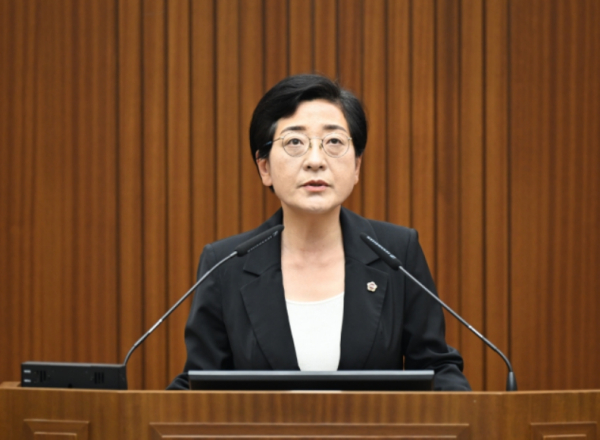 5분 발언하는 이순열 세종시의회 의원