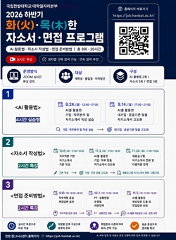 국립한밭대학교 대학일자리본부 2026 화목한 자소서 면접 프로그램