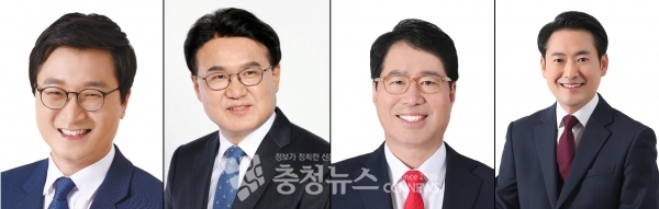 대전 21대 총선 정치신인 후보자. (왼쪽부터) 민주당 장철민(동구), 민주당 황운하(중구), 통합당 양홍규(서구을), 통합당 장동혁(유성갑),