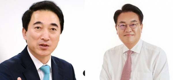 21대 총선 충남 공주·부여·청양 국회의원 후보. (왼쪽부터) 더불어민주당 박수현, 미래통합당 정진석