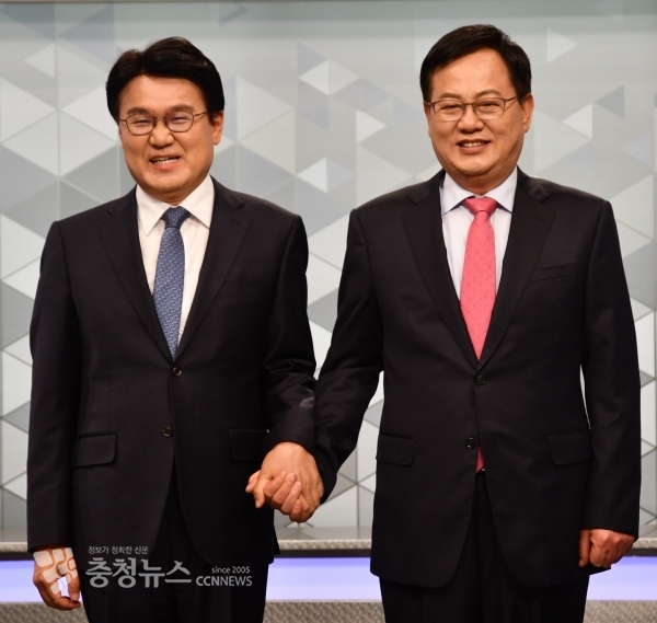 더불어민주당 황운하(왼쪽), 미래통합당 이은권 후보