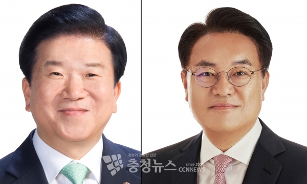 (왼쪽부터) 더불어민주당 박병석 의원, 미래통합당 정진석 의원