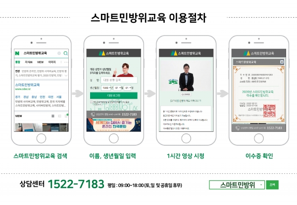 스마트민방위교육 이용 홍보물