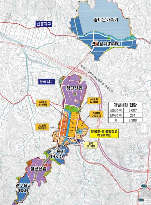 개발지구 학교 위치도