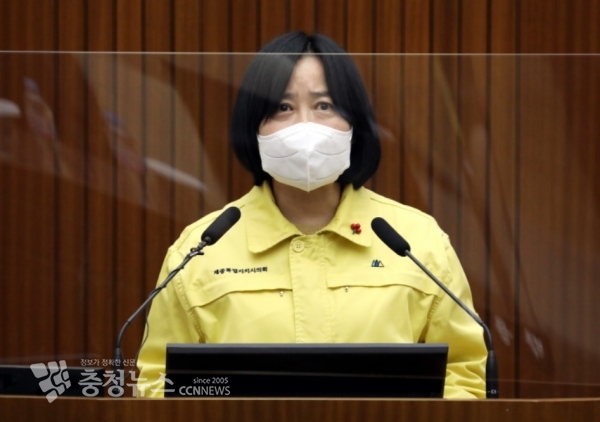 5분 발언하는 박용희 세종시의회 의원