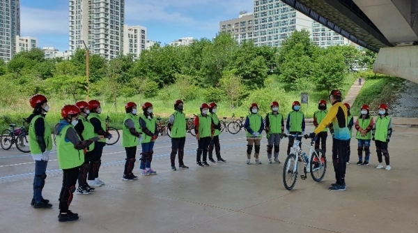 세종시자전거안전교육모습