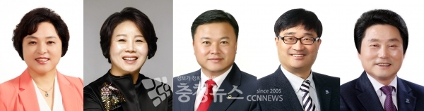 왼쪽부터 당진시의회 김명회, 최연숙, 서영훈, 조상연, 임종억 의원